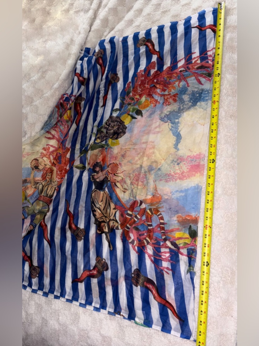 Antica Sartoria by Giacomo
Cinque Oversized Scarf Blue + White • 72” x 44” - Picture 5 of 9